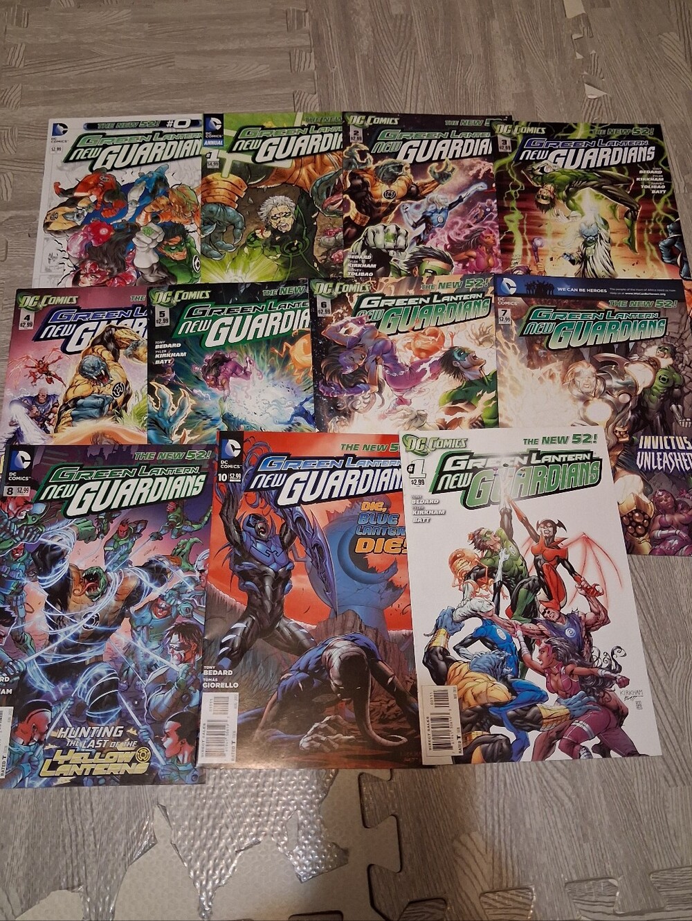 Green Lantern New Guardians comic book lot 0,1- 10, annual 1 Kyle Rainer 2011 co